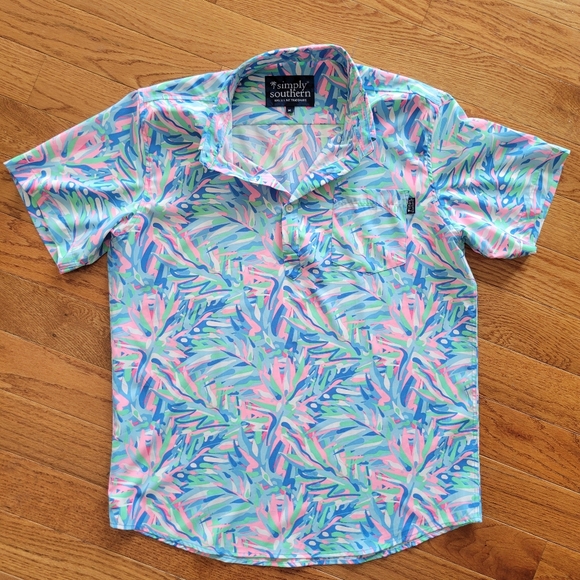 Simply Southern Other - Simply Southern Men’s Shirt - Mint, Pink, Blue. Size Medium